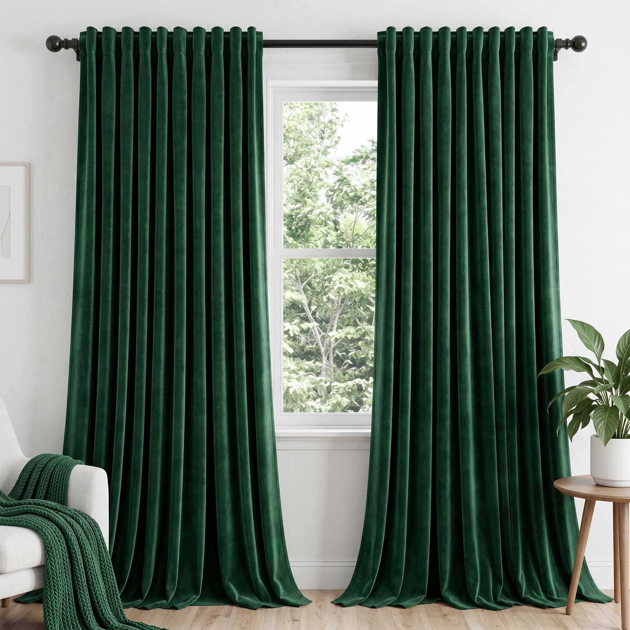 Amazon.com: Dchola Emerald Green Velvet Curtains for Bedroom