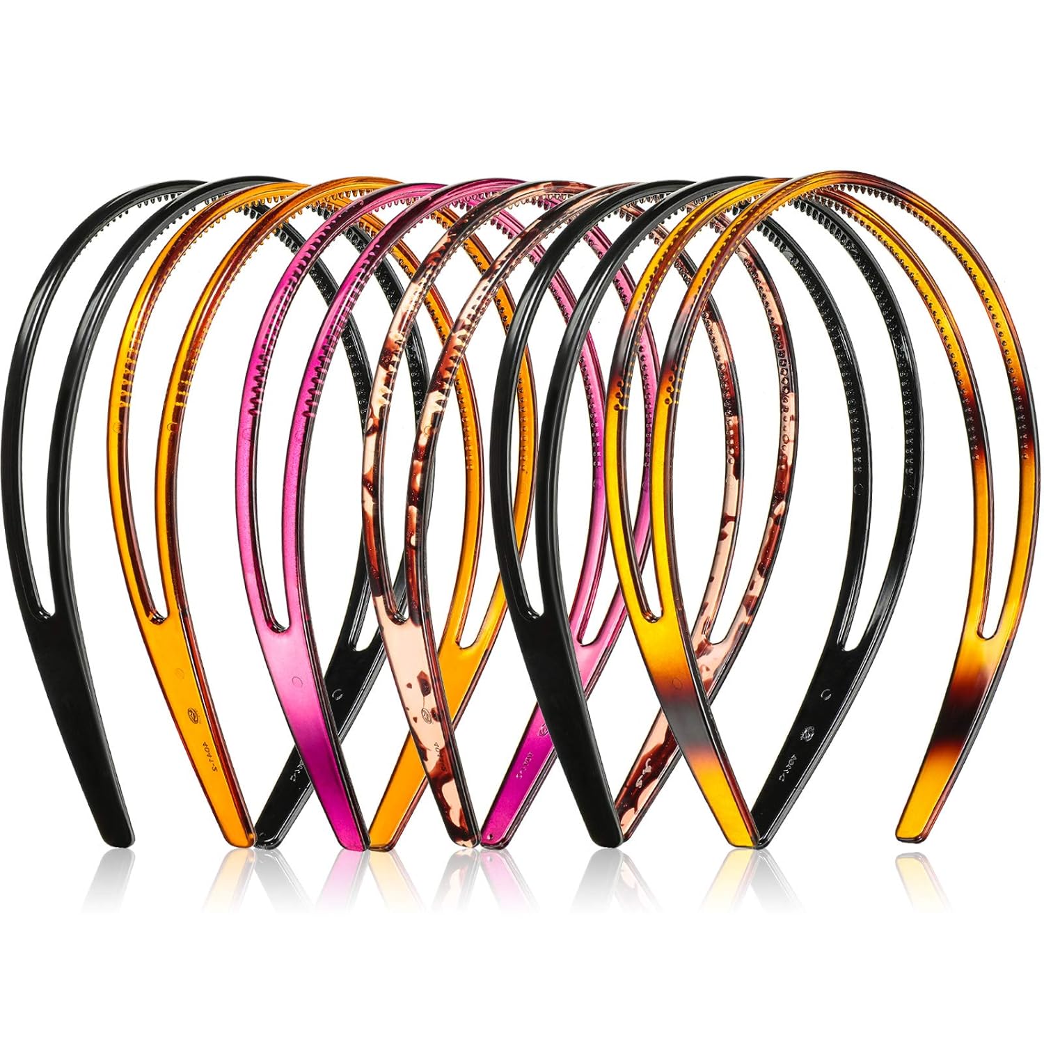 6 Pieces Plastic Headband Plastic Hair Band Teeth Comb