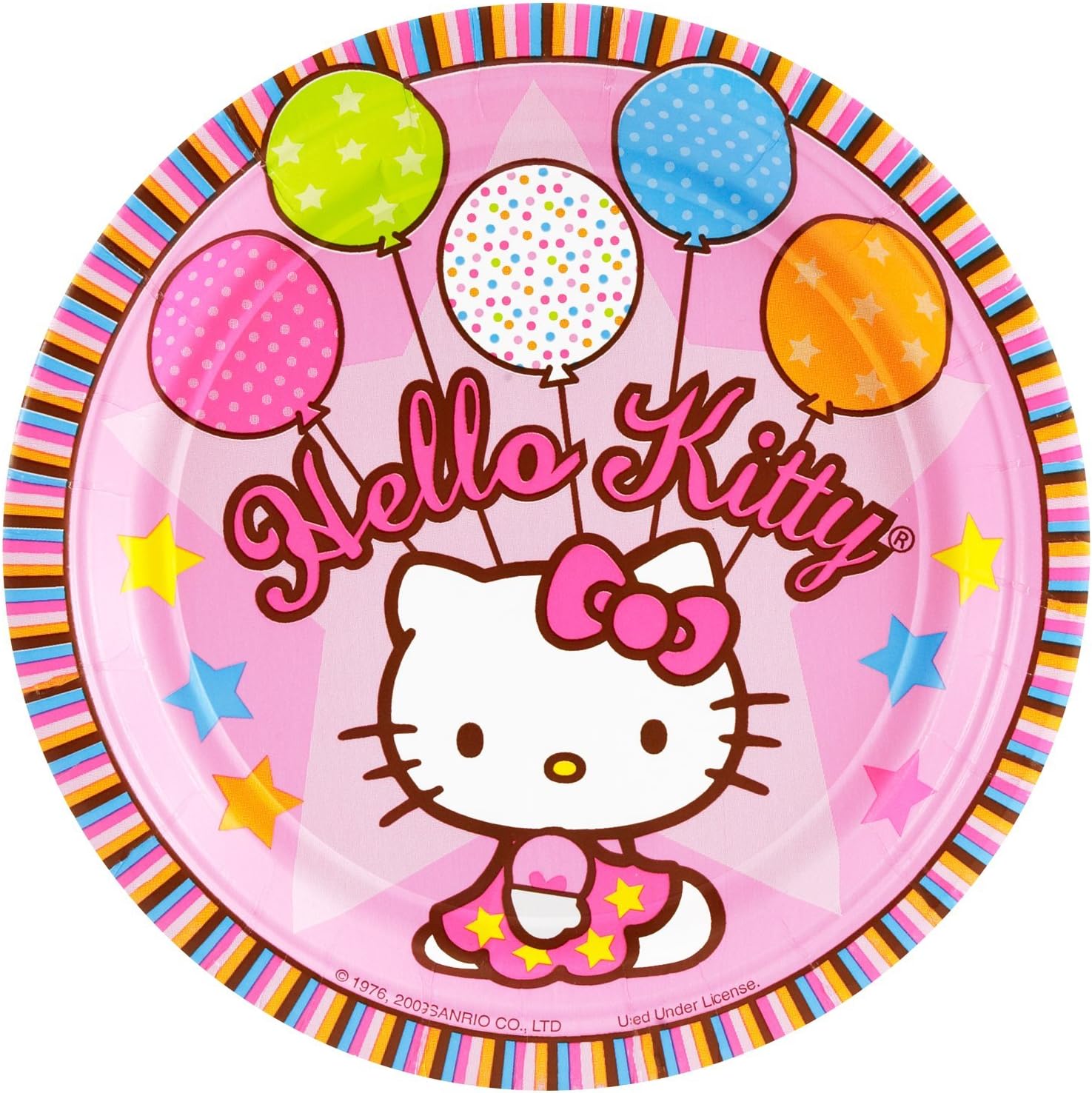 Amscan Round Plates | Hello Kitty Balloon Dreams Collection | Party Accessory