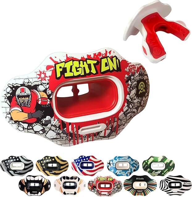 MAXX/Might Football Mouth Guard with Integrated Lip Protector (Adult & Youth)