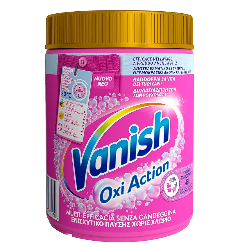 Immagine del prodotto Vanish Oxi Action Multipower Polvere Rosa, Smacchiatore per Capi Colorati, 1 Confezione da 1 kg di Smacchiatore per Bucato, Additivo Lavatrice Multiazione senza Candeggina