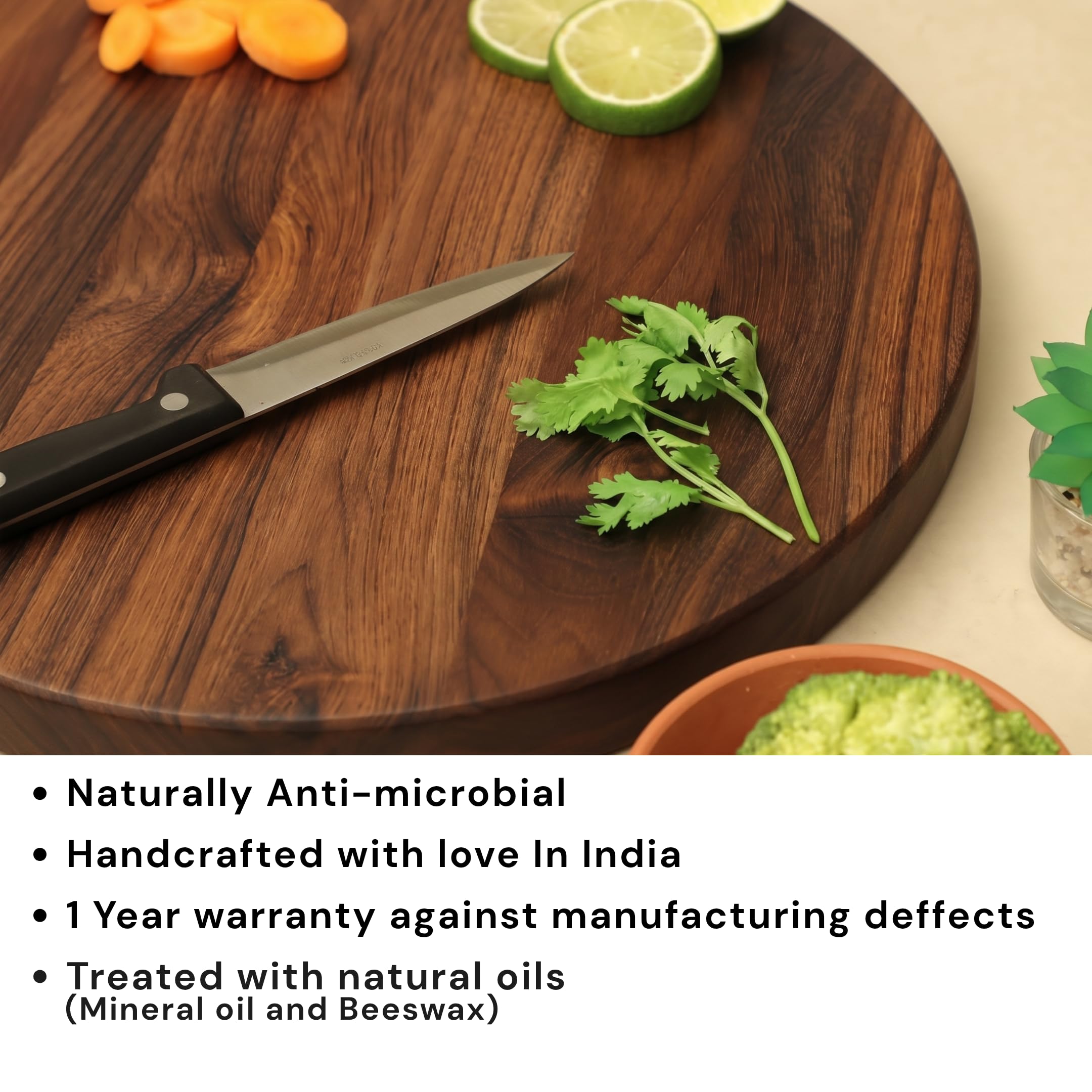 Teakwood Cutting Board - 11.5 Inch Round -5