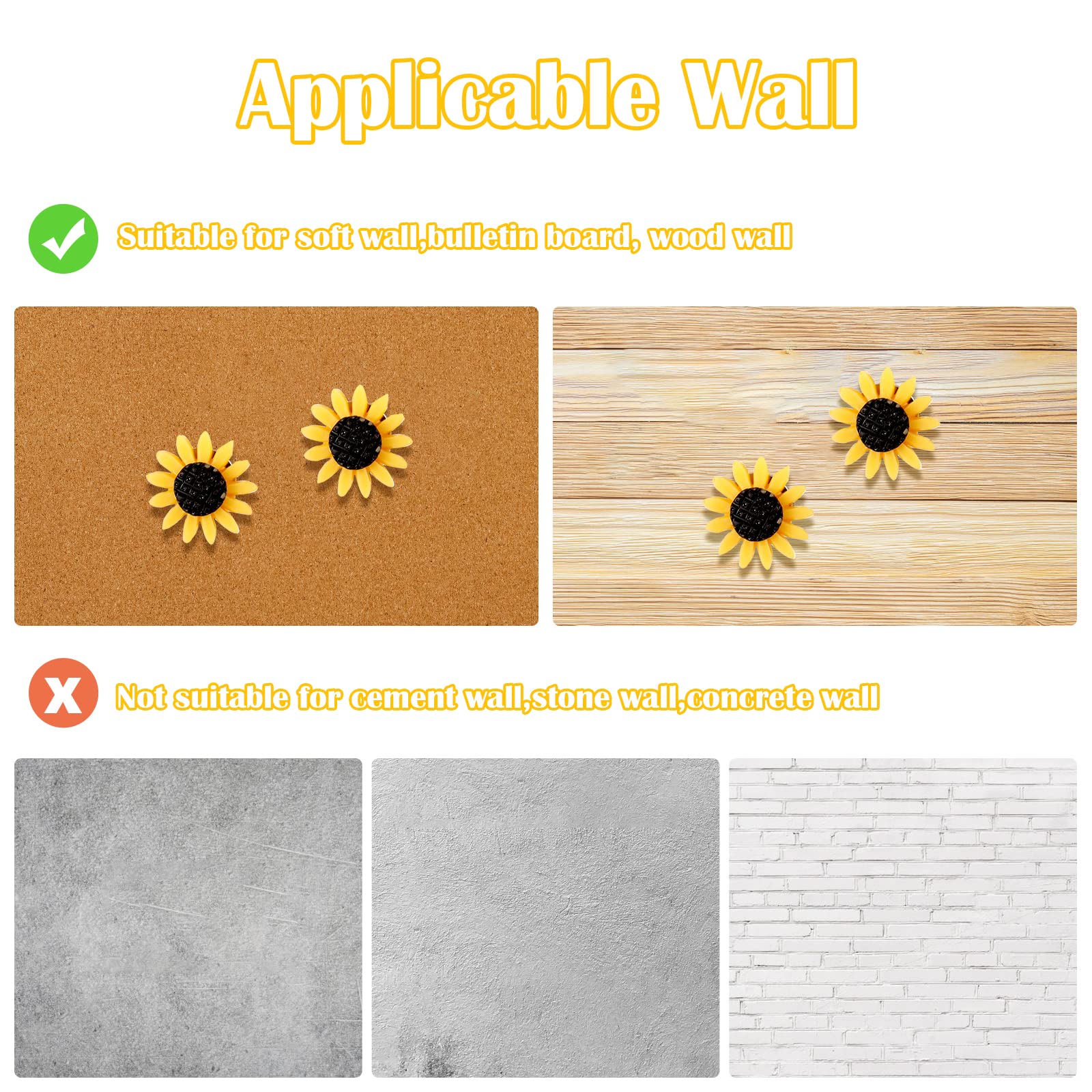 PUNTINE DECORATIVE GIRASOLE - 20 Pezzi, Testa 16mm, Per Bacheche E Pareti - Foto 7