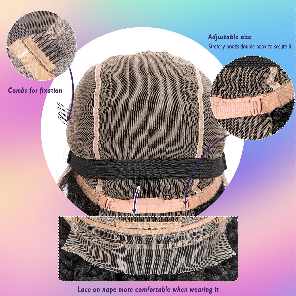 originea DAIXI 26'' Single Full Lace Box Braided Wigs for Black Women, Full Hand-Knitted Square Parted Synthetic Braided Lace Wigs with Baby Hair (Square Partition, 1B)