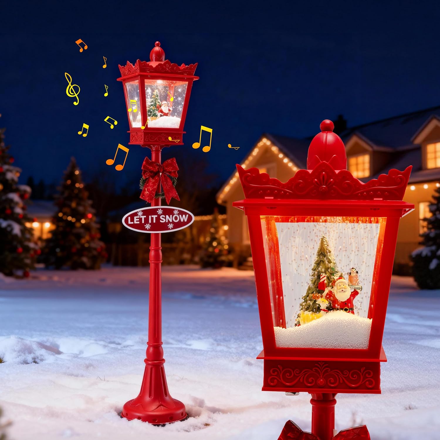 Tangkula 8ft Musical Christmas Lamp Post