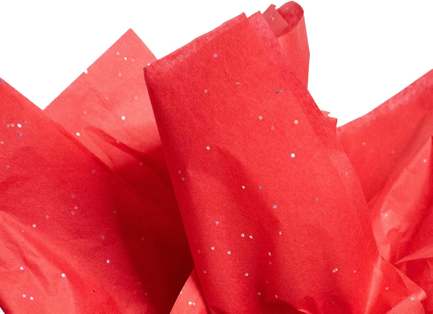 Made in USA 50-Sheet Gemstone Glitter Gift Tissue Paper Pack, 20" X 30" (Ruby Red)