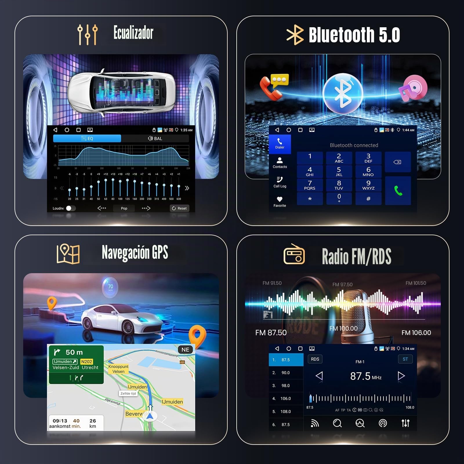 Radio para Coche [4GB+64GB] para Mercedes-Benz Clase C/GLK (2005-2009), Radio para Coche con Pantalla táctil de 9 Pulgadas, Android 13, CarPlay, Android Auto, BT5.0, WiFi, GPS, RDS, FM, EQ