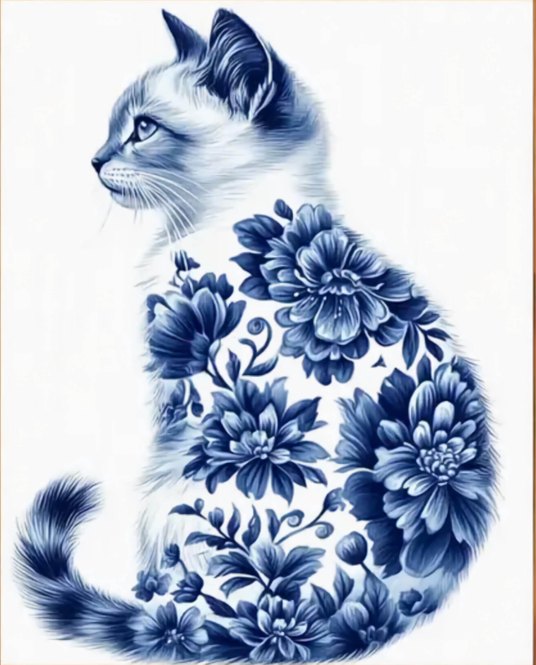 SYMON Cross Stitch Kits for Adults,Cat,11CT Easy Printed Cross Stitch Kits with Fabric,Thread,Needle,Scissors and Tutorials,11.81×15.74 Inch