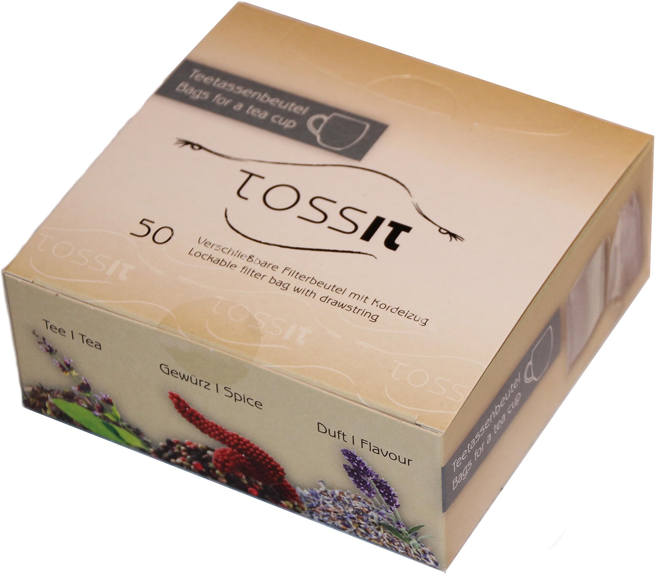 TossIt Selbstbefüllbare Tea Bags – Pack of 50 | Fine Geschmaksneutrale Tea Filter – 100% Made in Germany