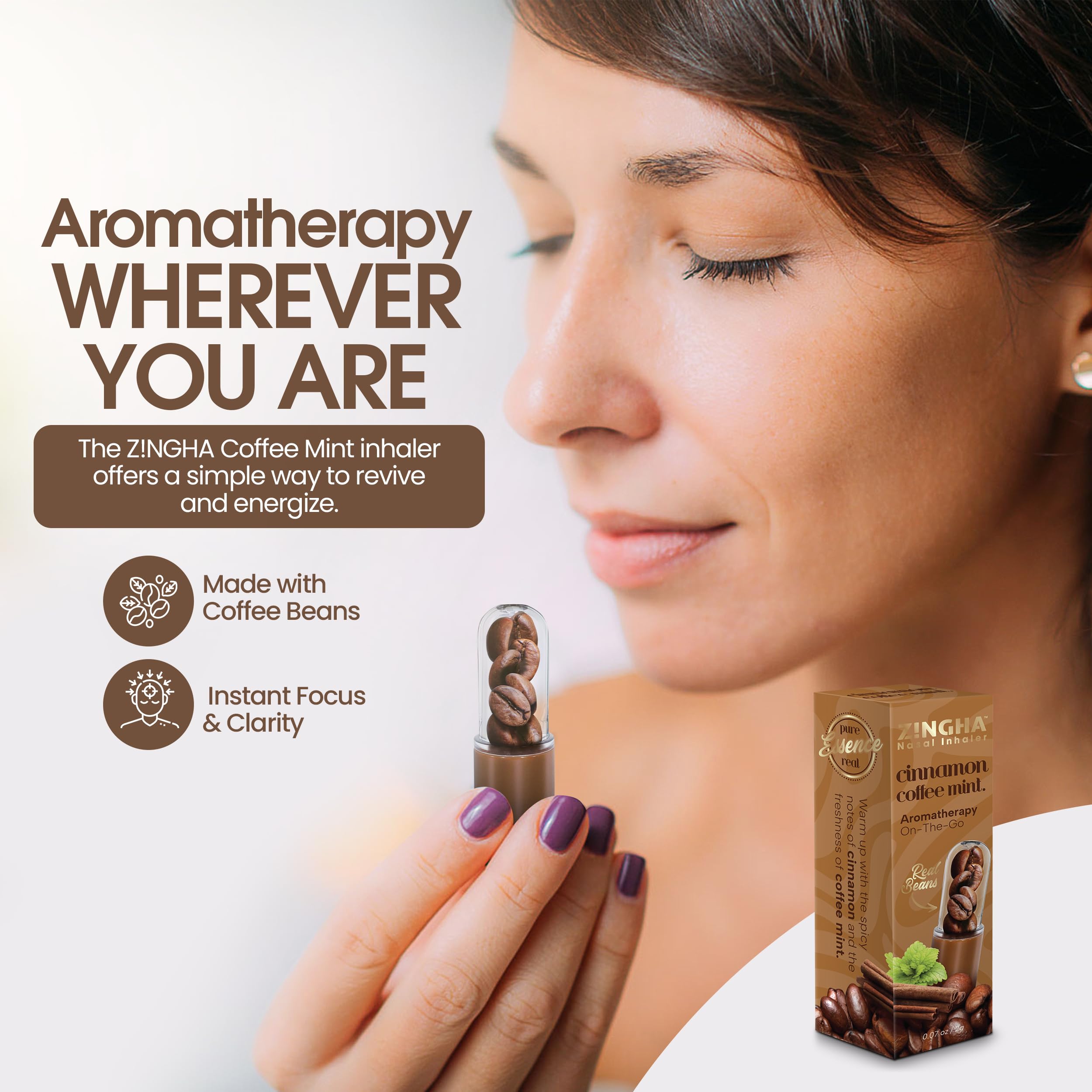Amazon.com: Z!NGHA Vanilla Coffee Mint Aromatherapy Nasal Stick
