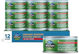 Wild Planet Organic Roasted Chicken Breast with Rib Meat, Skinless and Boneless, No Salt Added, 5 Ounce (Pack of 12)