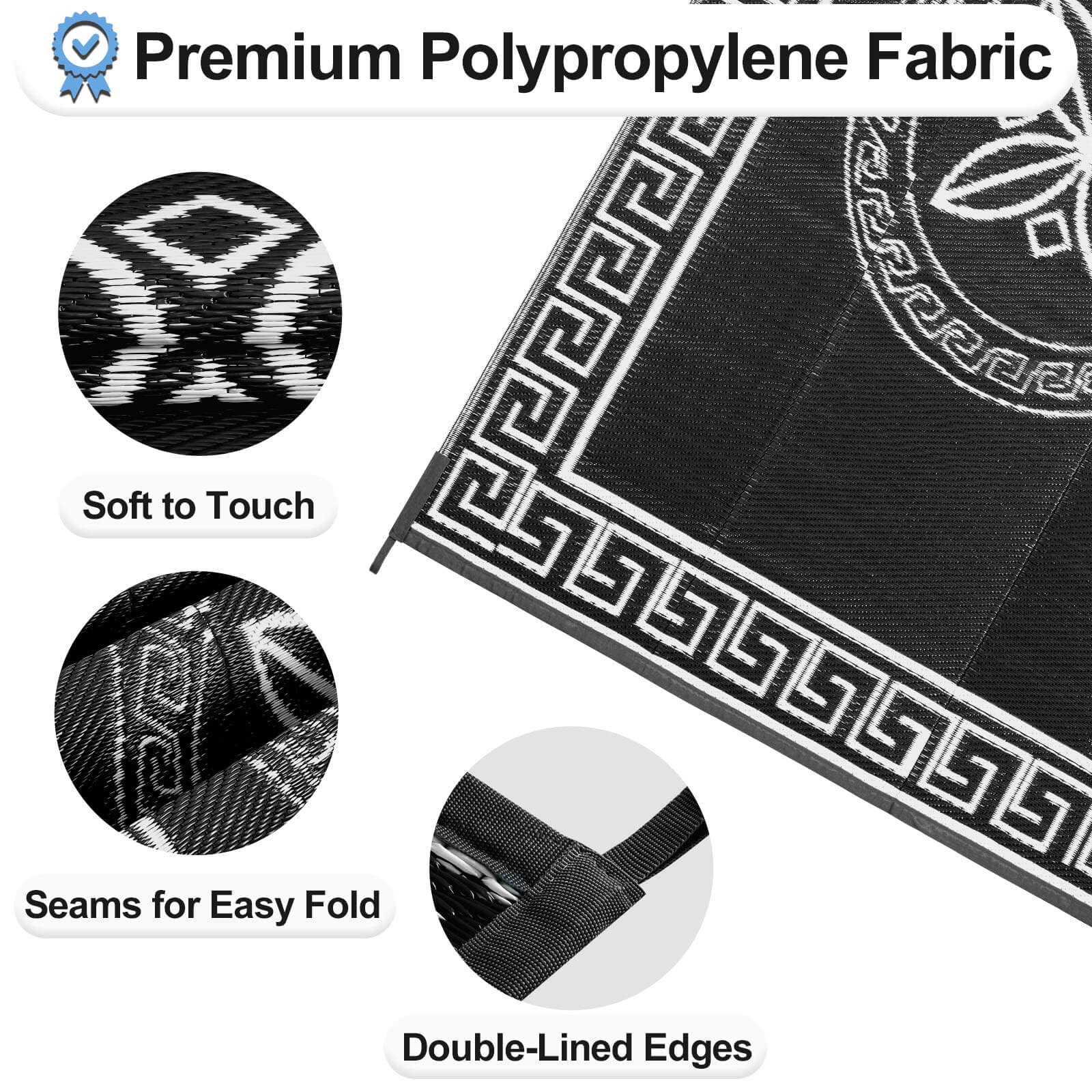 OutdoorLines Outdoor Reversible Rugs For Patio 5x8 Ft