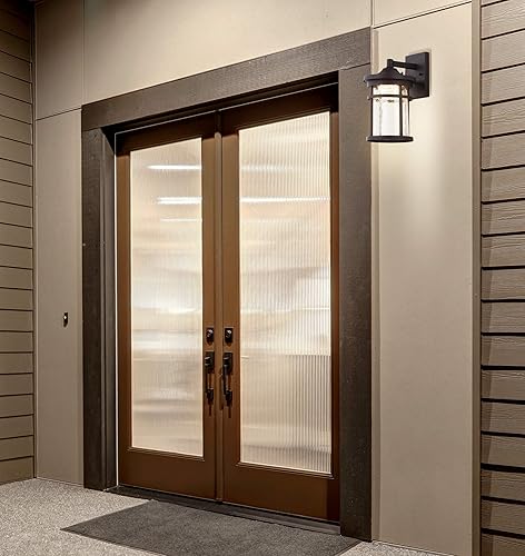 Miniatura 2 de JONATHAN Y JYL7449A Campo - Farol de pared para exteriores de 7.75 pulgadas, aplique integrado de vidrio agrietadometal, industrial rústico,