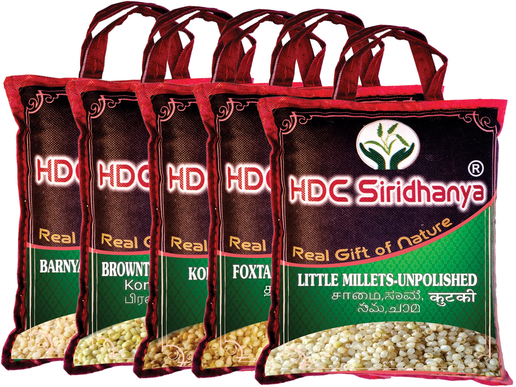 Buy HDC Siridhanya Millets Grain Unpolished & Combo Pack of 5, [Little