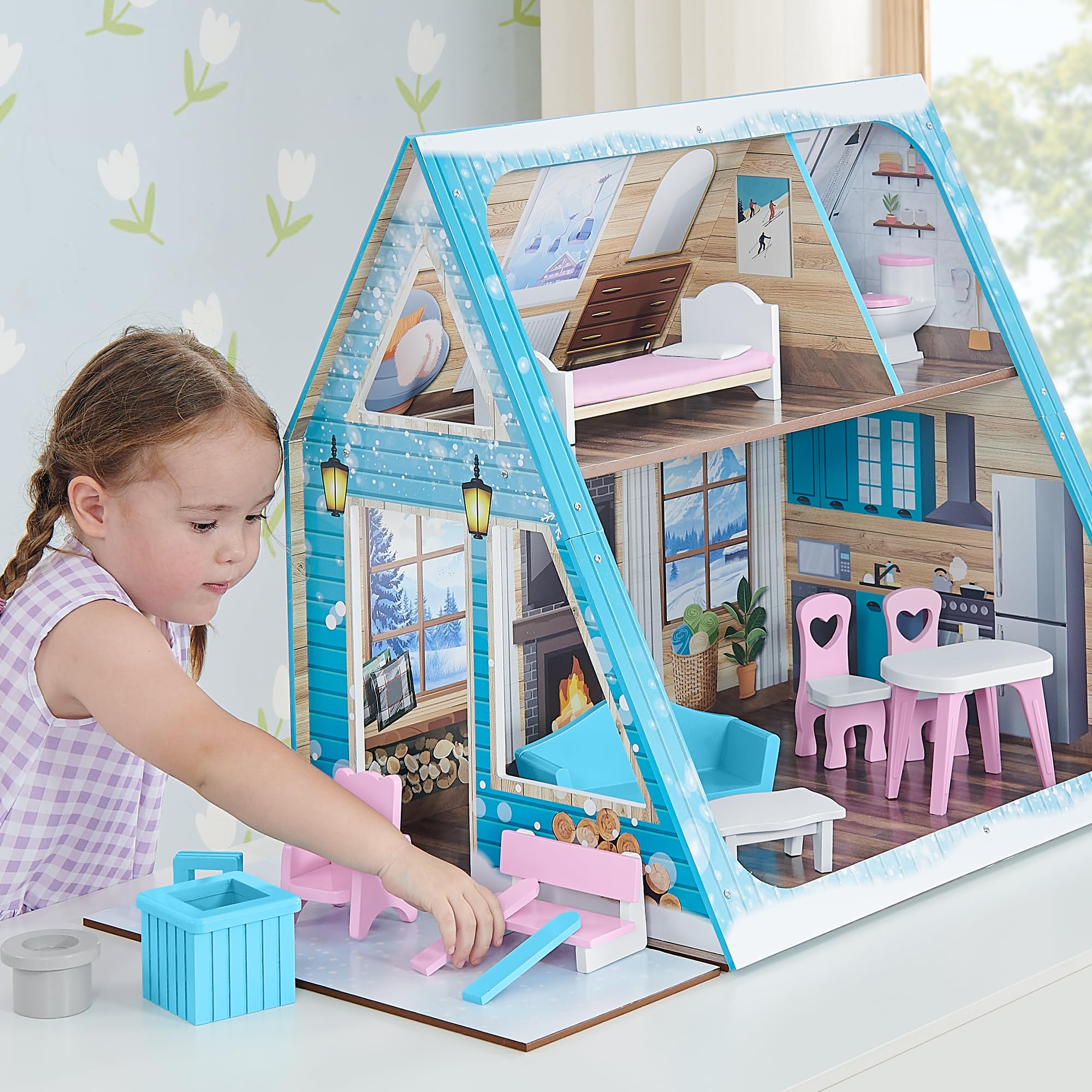 Amazon.com: Delta Children Ski Chalet A-Frame Dollhouse - Includes