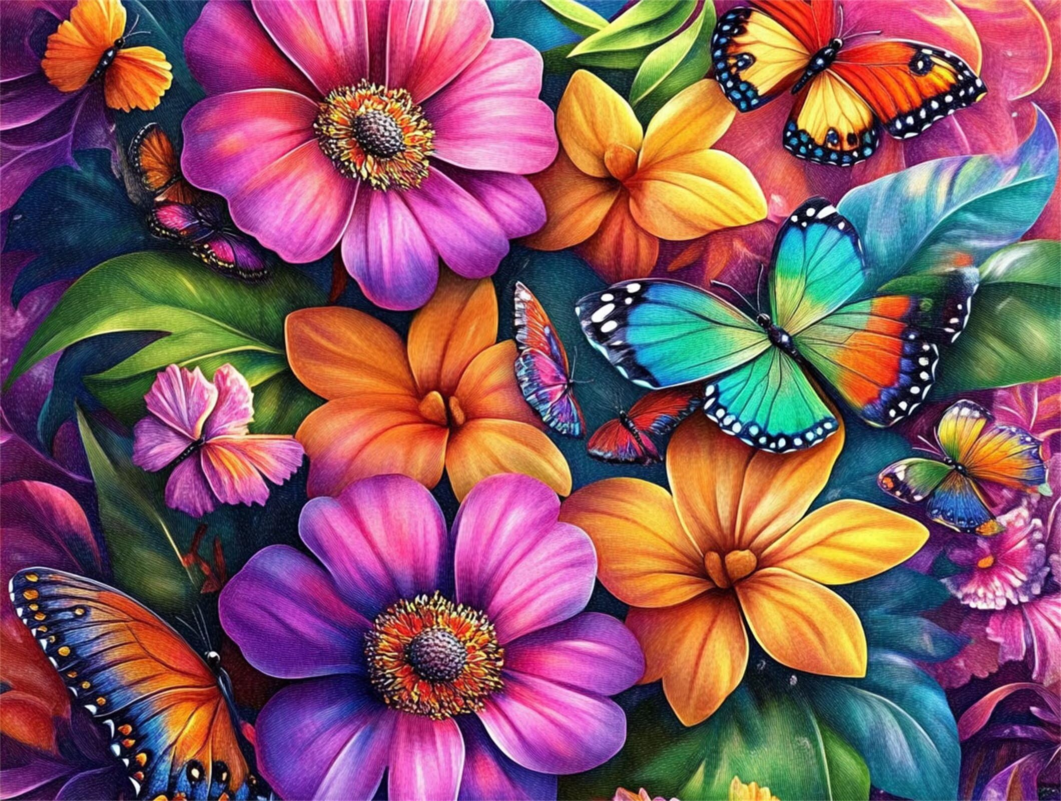 Diamond Painting Schmetterl, 5D Diamond Painting Erwachsene 70x90cm qw1-613