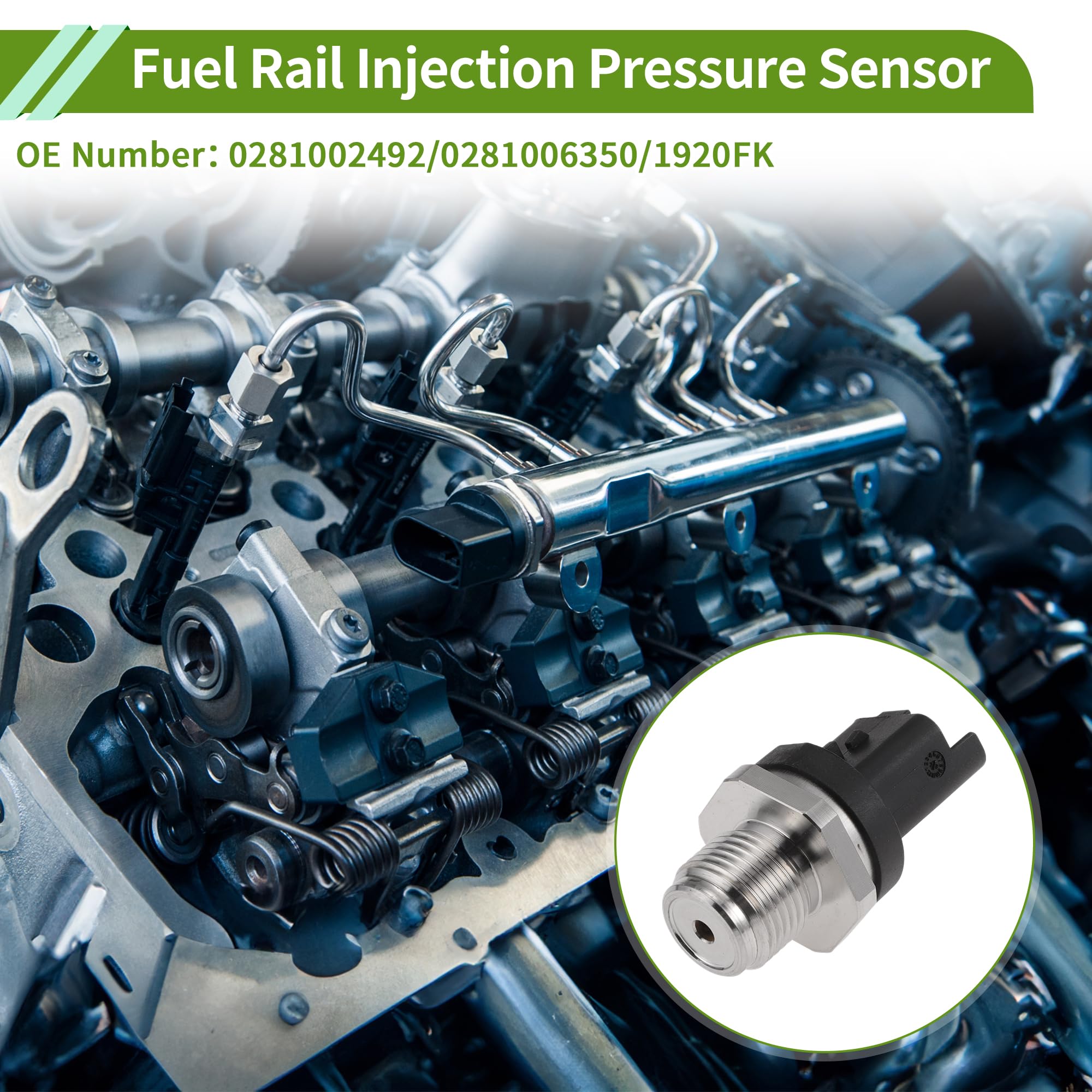 Capteur De Pression D'Injection De Carburant N° 0281002492 Pour Citroen Xsara 1.4 Hdi N71.450 (2003-2005) - Capteur De Pression De Rampe D'Injection (1 Pièce)