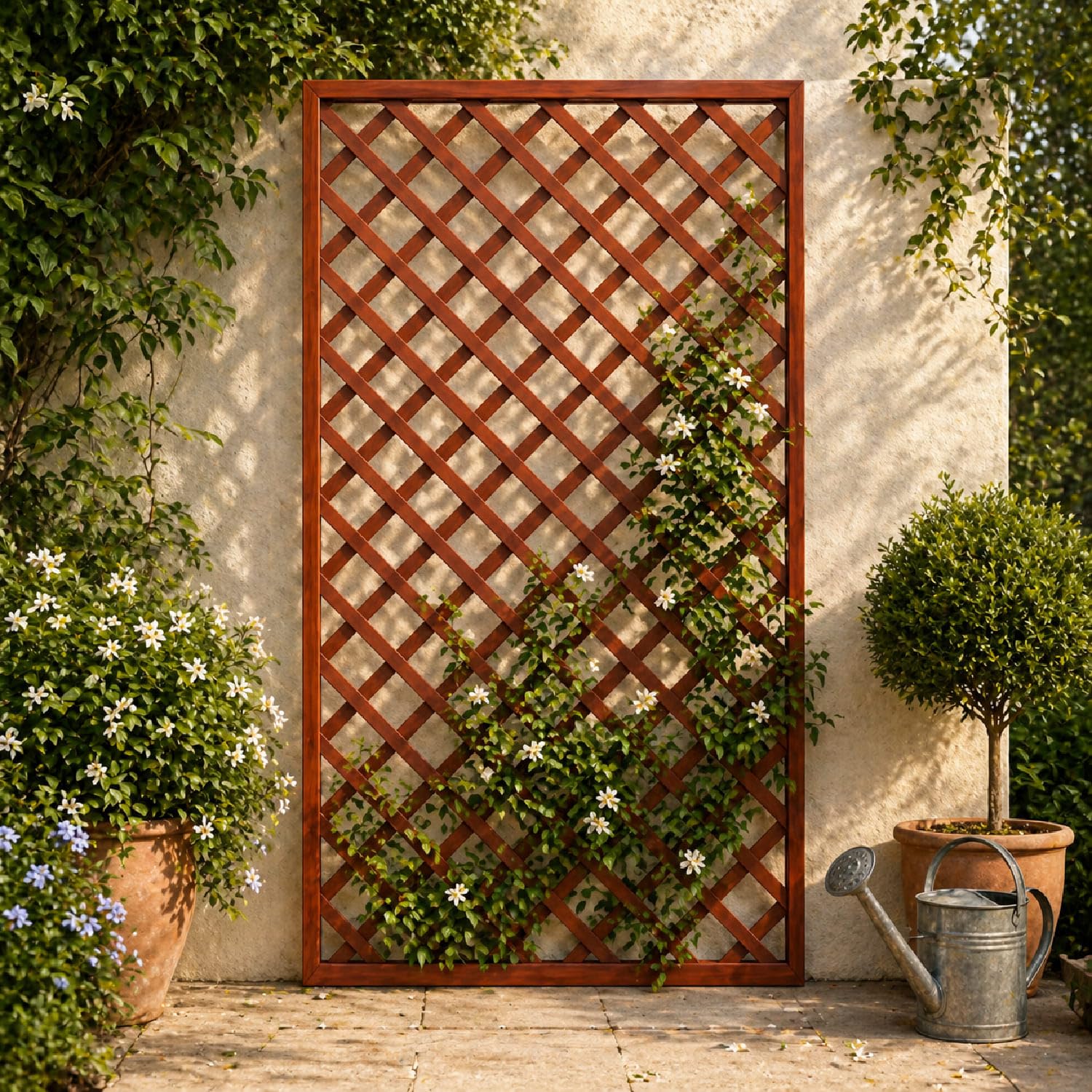 Traliccio In Legno Di Pino Impregnato Pannello Divisorio Griglia Per Giardino Balcone E Terrazza Supporto Decorazione Per Piante Rampicanti Privacy Outdoor 120 x 180 Cm Legno Scuro