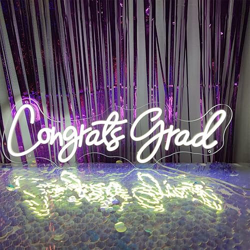 Letrero de neón de Congrat Grad, LED regulable para decoración de felicitación, luces de neón resistentes al calor para felicitaciones graduadas
