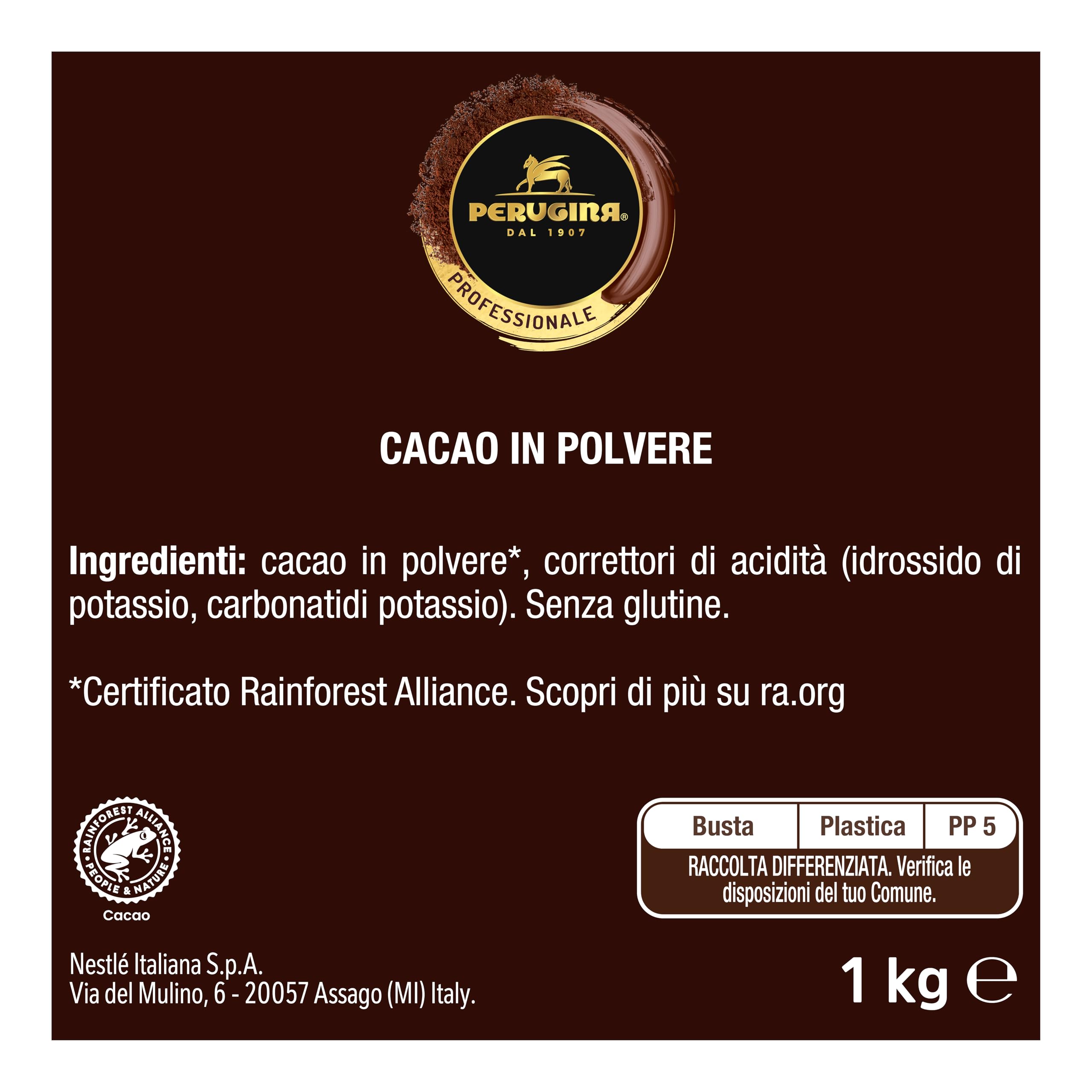PERUGINA Cacao in Polvere, Busta 1kg