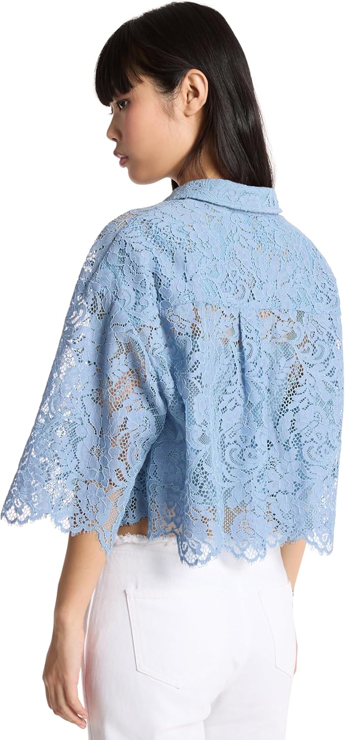 Michael Kors Women's Corded Lace Short Sleeve Shirt