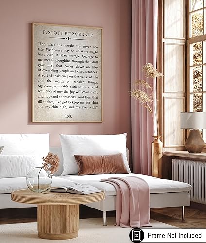 Miniatura 6 de Poster Master F Scott Fitzgerald - Póster de gran Gatsby - Por lo que vale la pena el arte - Arte de cita literaria - Regalo para él, ella -