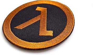 Half Life Logo Lambda Patch Emroidered Patch Sew on Black and Orange