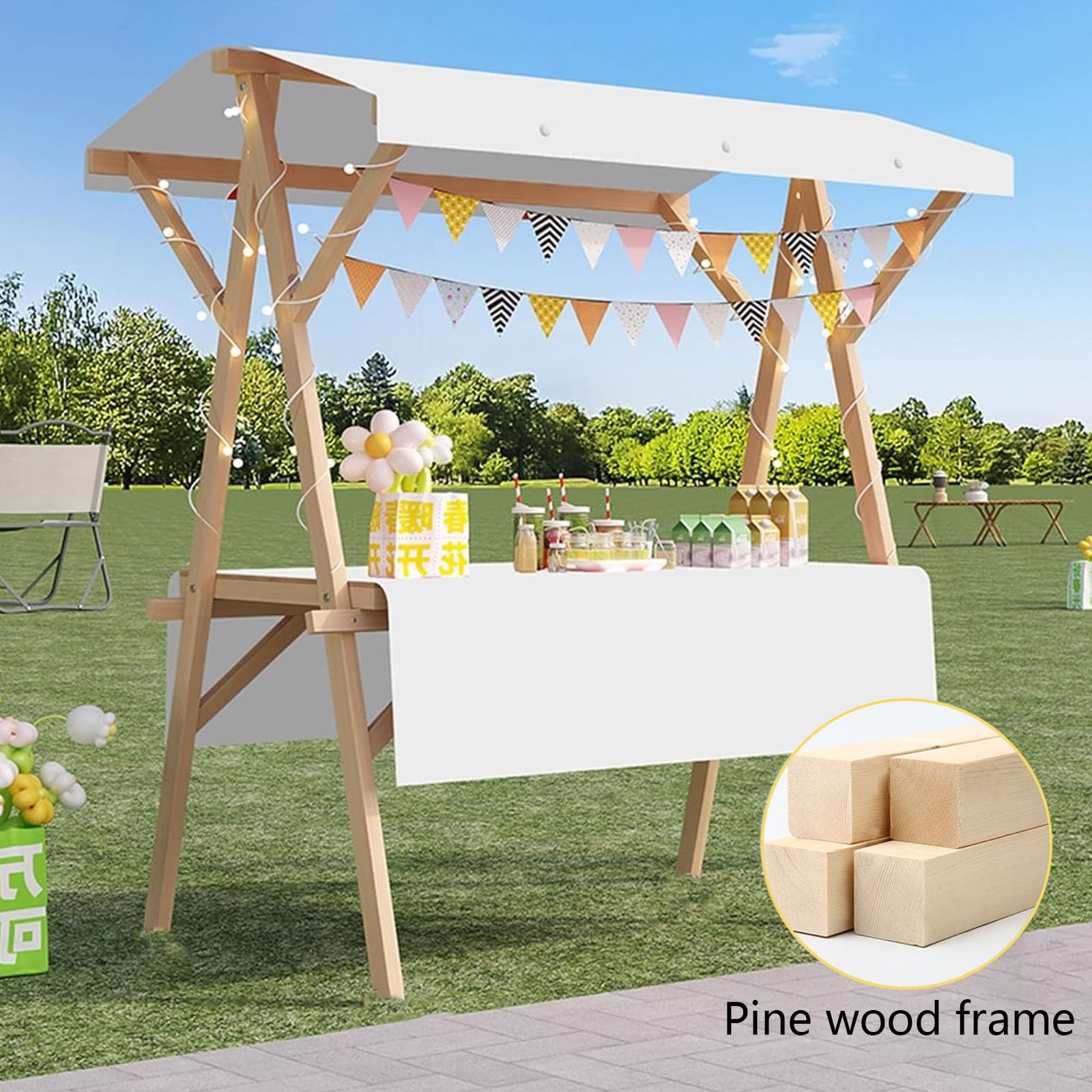 Outdoor le Sales - Carrito con toldo plegable, fácil de instalar, 120 x 60 cm, perfecto para mercados, eventos y puestos de comida, color azul