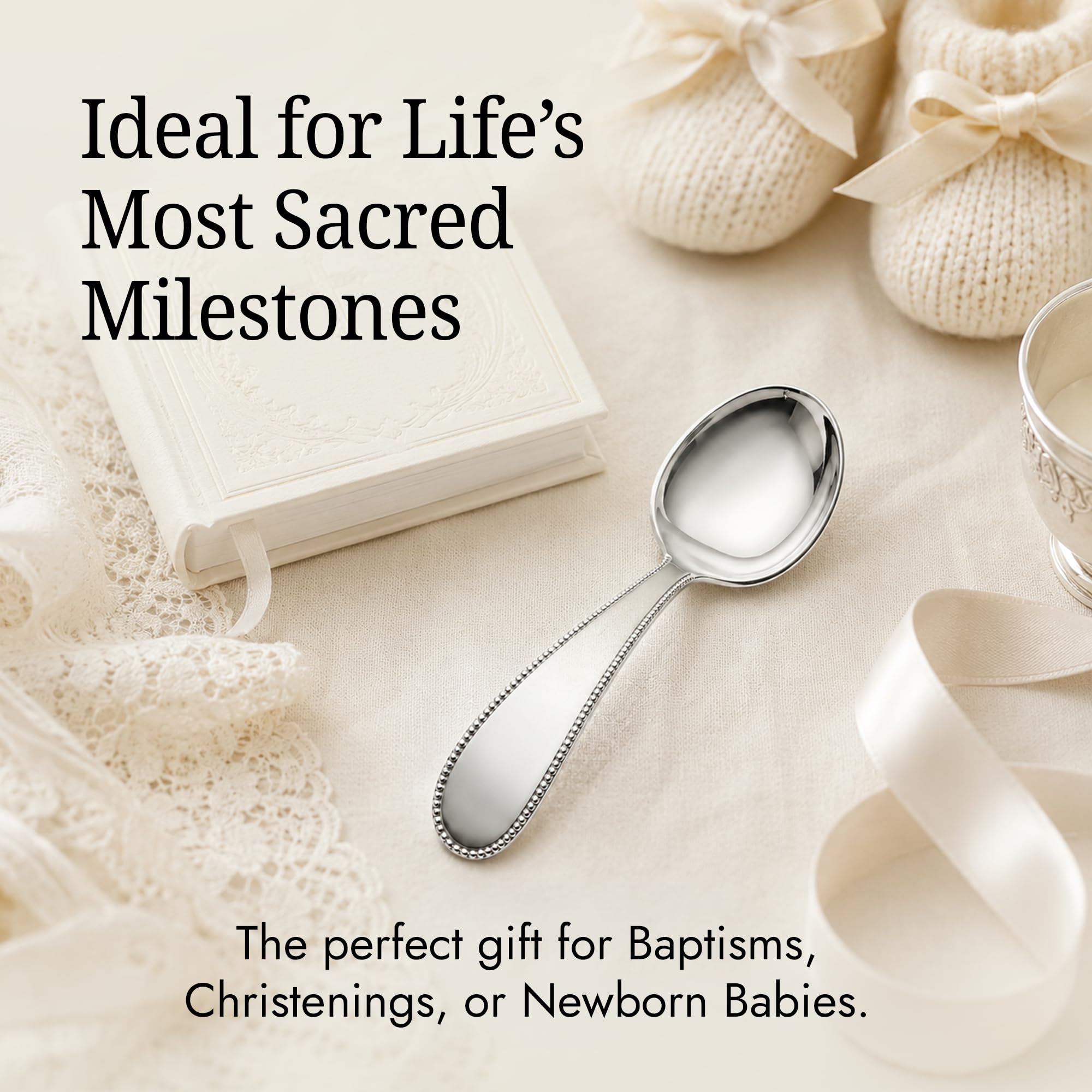Amazon.com : Krysaliis Beaded Baby Feeding Spoon Utensils for Food 
