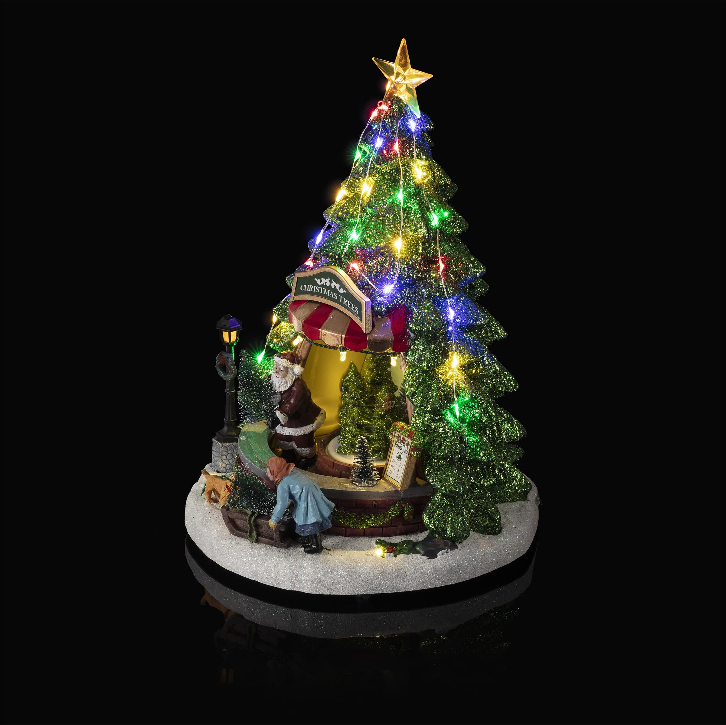 Alpine Corporation Alpine WHS114MC Rotating Christmas Tree Shop, Multicolor