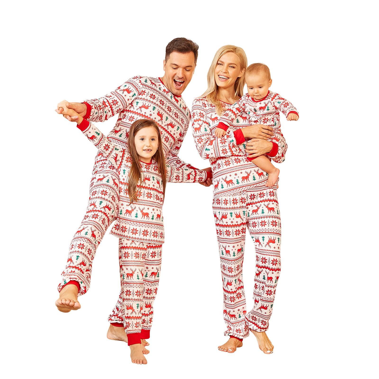 CALLA DREAM Christmas Pajamas for Family,Polyester Christmas Pjs Matching Sets,Mommy and Me Matching Outfits