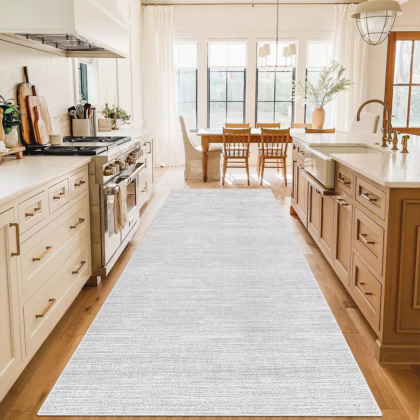 WAWFONG Long Hallway Runner Rug Non Slip Washable Kitchen Rug Hall Runner Abstract Grey 100 x 300 cm Heavy Duty Carpet Runner Narrow Corridor Rugs Floor Mat for Entryway Laundry Room Hallways Kitchen