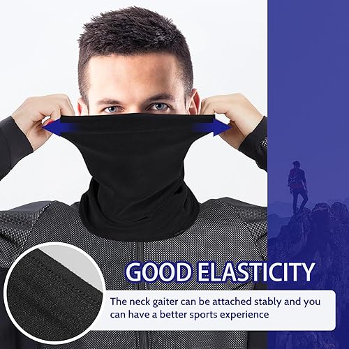 Miniatura 4 de Calentador de cuello de invierno polaina de cuello de forro polar para esquí, motocicleta, bicicleta, correr, deportes al aire libre para hombres y