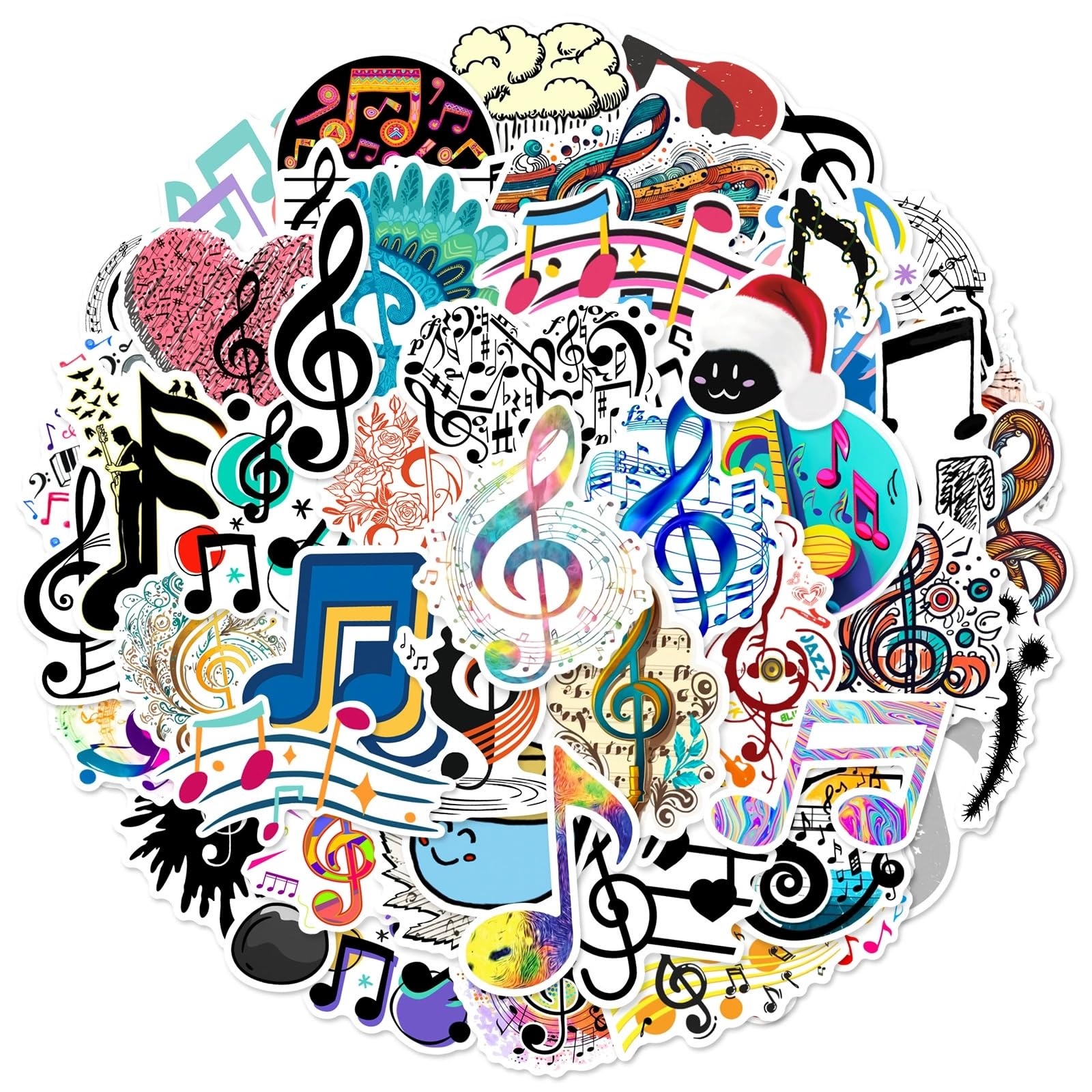 Music Motivational Stickers 50Pcs Music Stickers for Water Bottles Vinyl Waterproof Stickers for Water Bottles Laptops Scrapbook Guitar,Love Music Stickers Bulk for Kids Adults Teens,Party Supply