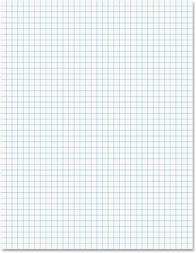Ampad 22-030C hojas cuadriculadas de 8 12 x 11 pulgadas, 4 pulgadas cuadradas, 50 hojas, color blanco, Blanco