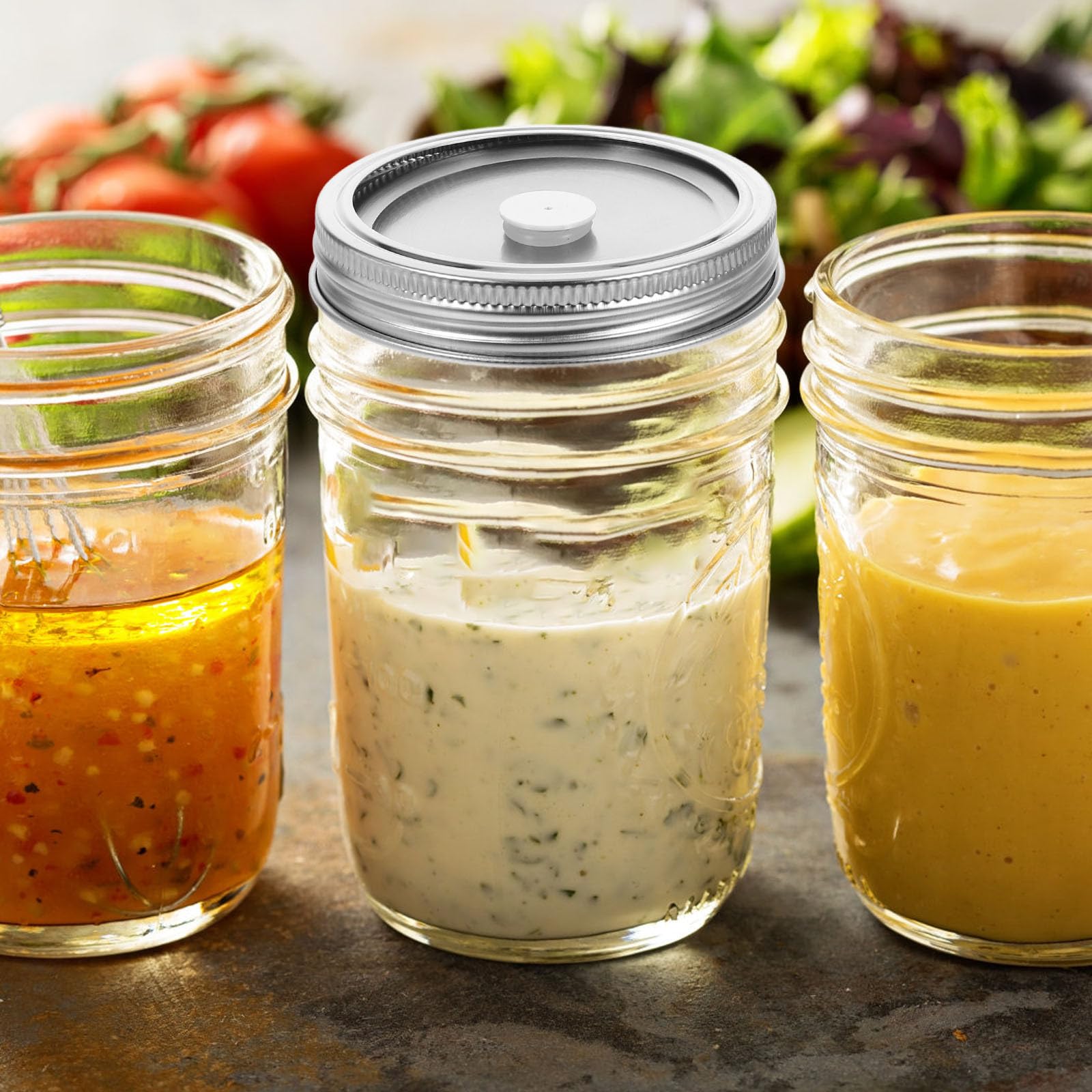 Sigillatrice Sottovuoto Tappo per Barattoli Compatibile Diverse Misure, per Conservazione Alimenti e Conserve Stili multipli per Barattoli in Inossidabile e Abs Stili multipli