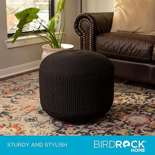 Miniatura 5 de BIRDROCK HOME Puf otomano para exteriores  Reposapiés impermeable para patio al aire libre  Puf grande para sala de estar  Gris oscuro