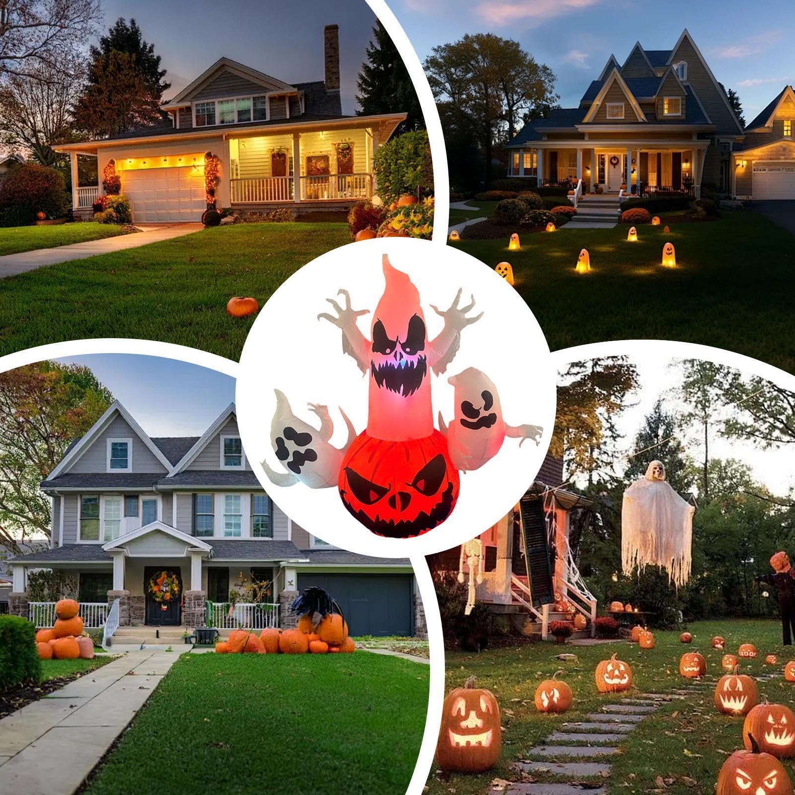 Ogród duch nadmuchiwane dekoracje na Halloween na zewnątrz, światło