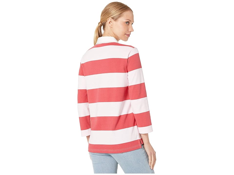 

J.Crew Rugby Stripe Polo (Old Red/Pink) Women's Clothing