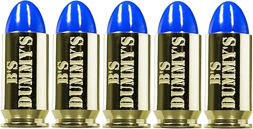 B's Dry Fire Snap Caps - A.K.A. B's Dummy's - Dummy .45 ACP Gorras de entrenamiento (paquete de 5) (latón azul)