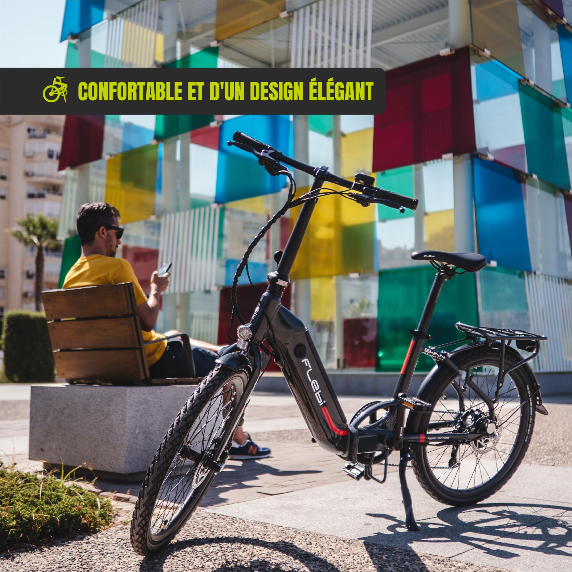 Flebi Swan 24 Vélo Électrique Pliable 24" | Autonomie 70 km | Batterie Amovible 10,4Ah/374Wh | 7 Vitesses | E-Bike Urbain Unisexe Compact et Léger Femme et Homme