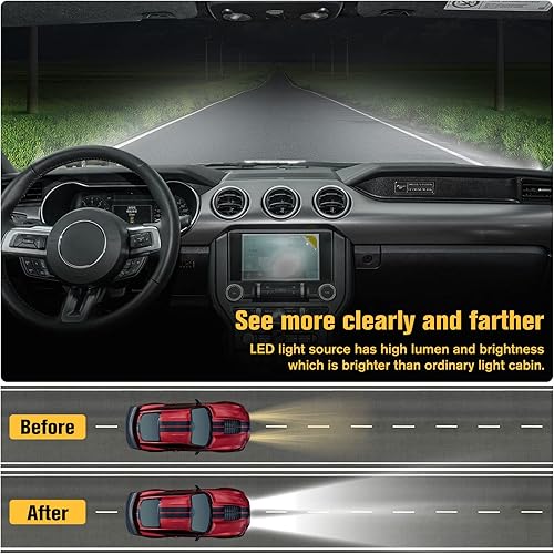 Miniatura 10 de LED Mustang Projector Headlight Assembly, OEM-Style Headlight with Amber Reflector, Headlight Assembly Compatible with Ford Mustang 2015 2016 2017