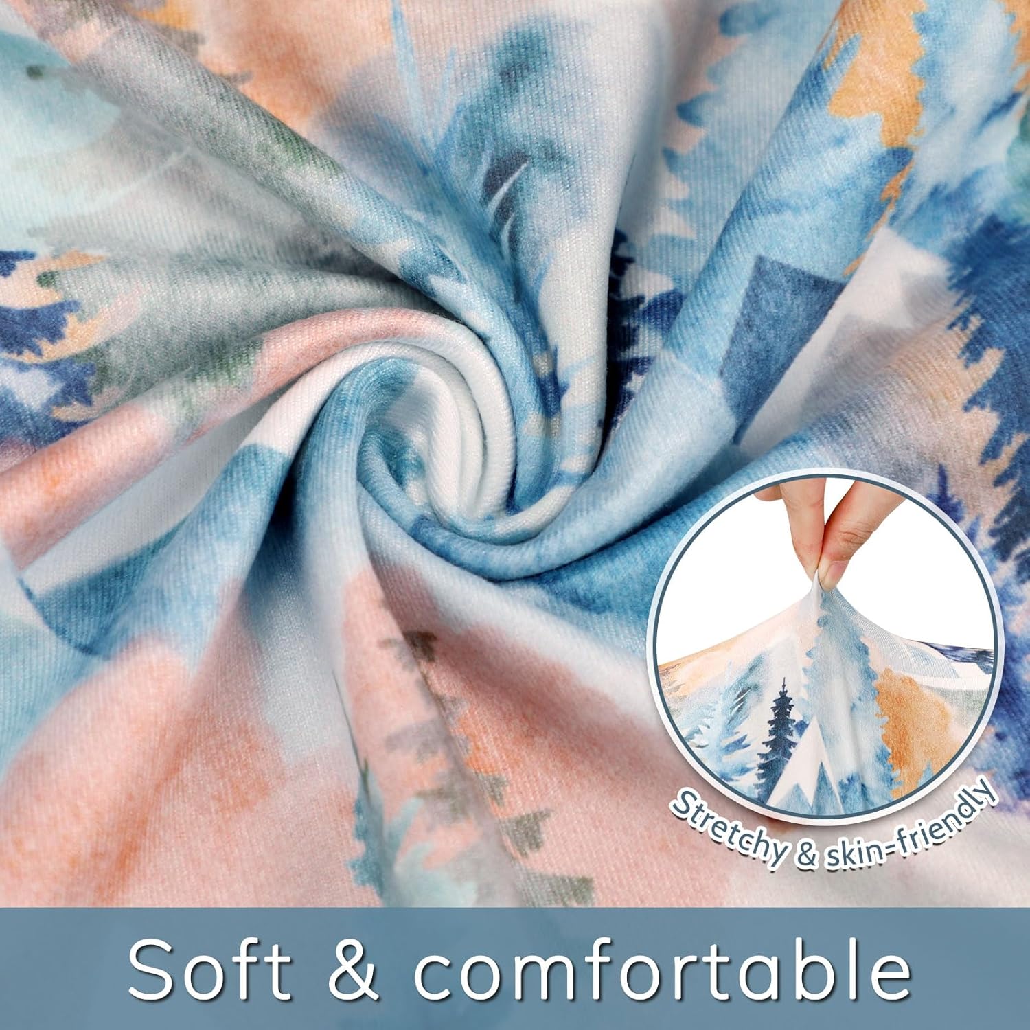 Baby Nursing Pillow Cover, Removeable Breastfeeding Pillow Slipcover, Nursing Pillow Case for Newborn Boys Girls, Soft Fabric Fits Snug On Infant, Washable & Breathable, Fall Mountain - Image 2