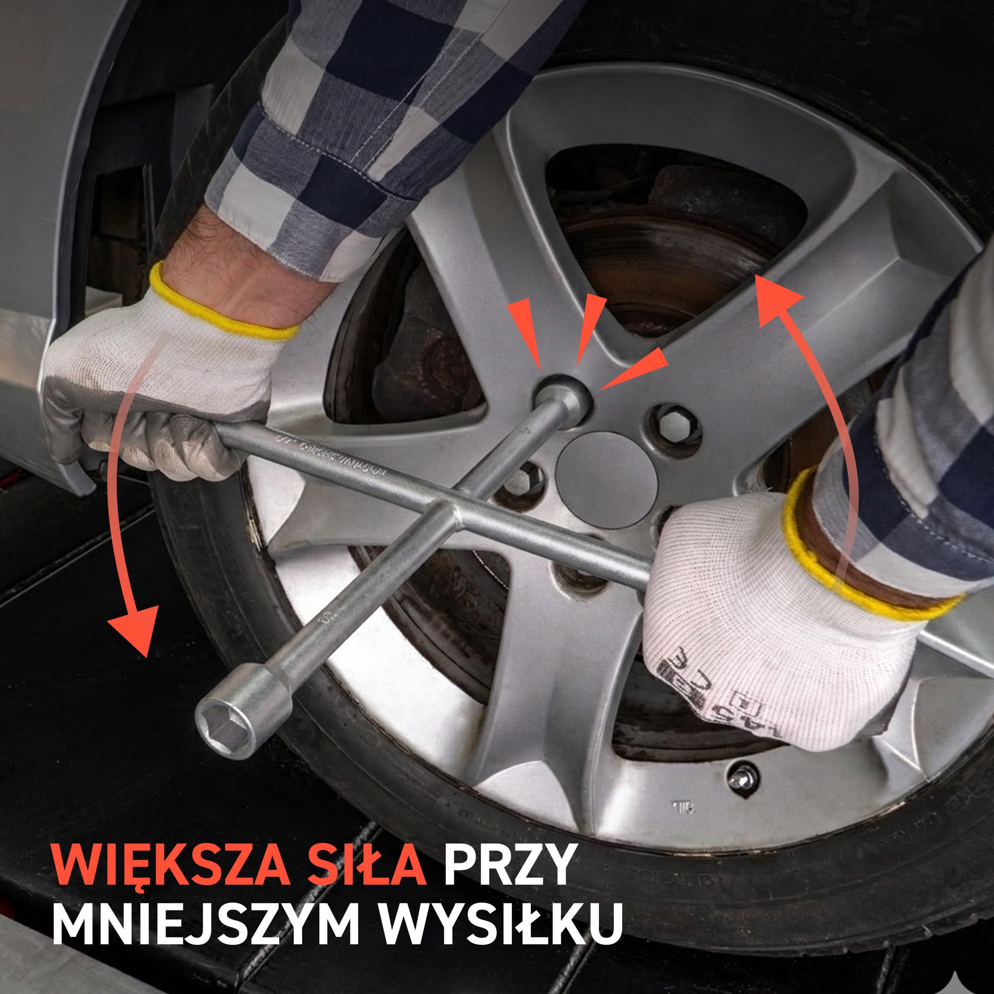 Klucz krzyżak do kół 3/4 cala, CrV 27/30/32 mm, 700 mm | Stal CrV, DIN 3121, Końcówka kwadratowa 3/4 cala, Ø22 mm, 4,50 kg