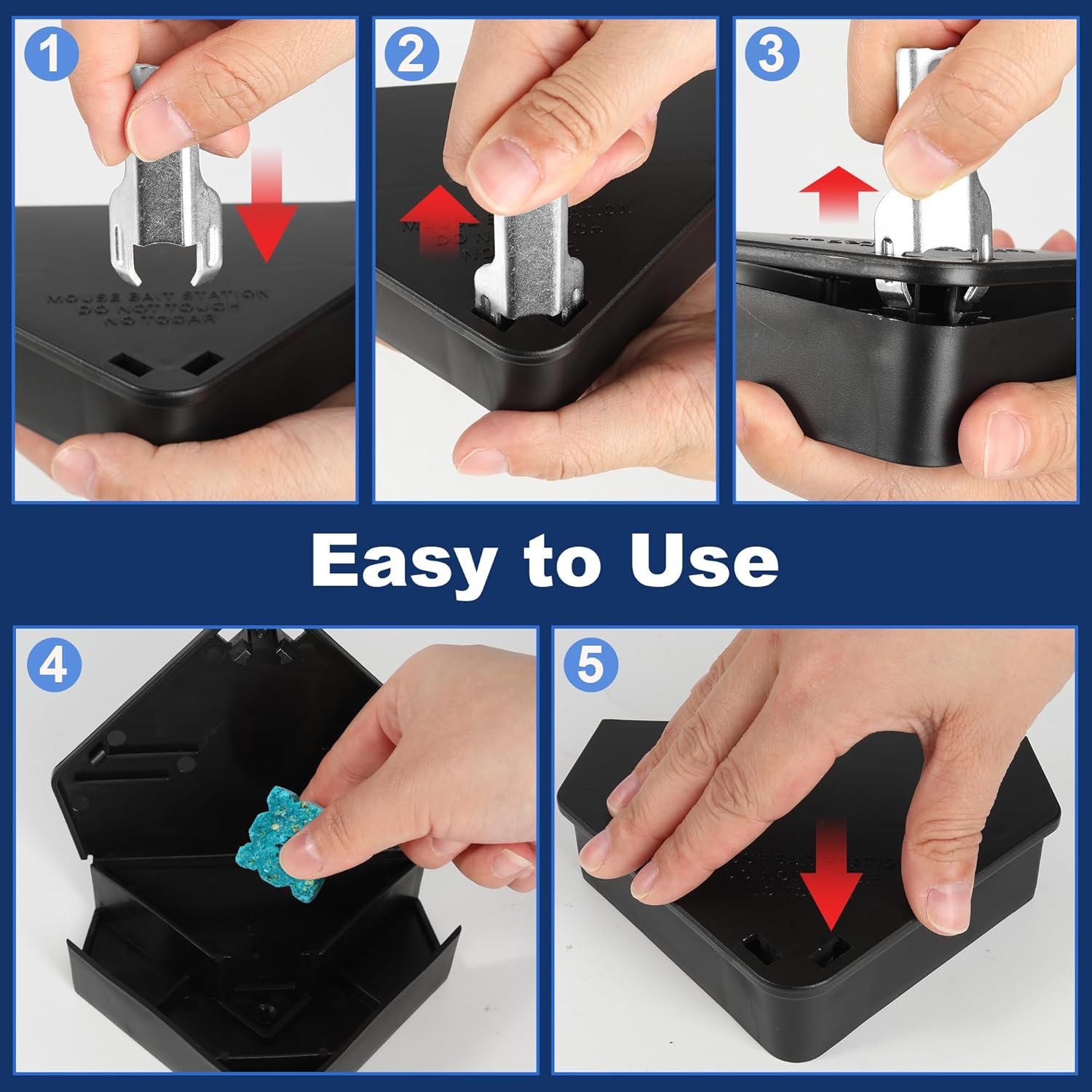12 Pack Mouse Bait Station with Keys - Outdoor Refillable Mouse Bait Station Reusable Mice Small Rats Poisoning Station Box for Indoor Outdoor Kitchen Garage, Safe for Kids and Pets