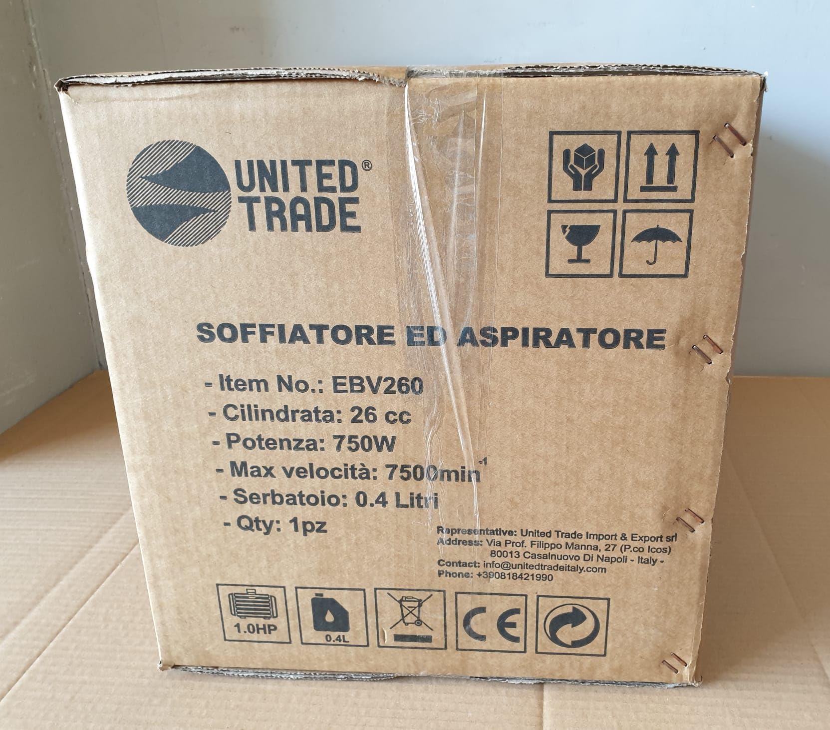 UNITED TRADE SOFFIATORE 3 FUNZIONI - soffiatore, aspiratore, Tritatutto, a Scoppio, 26 CC