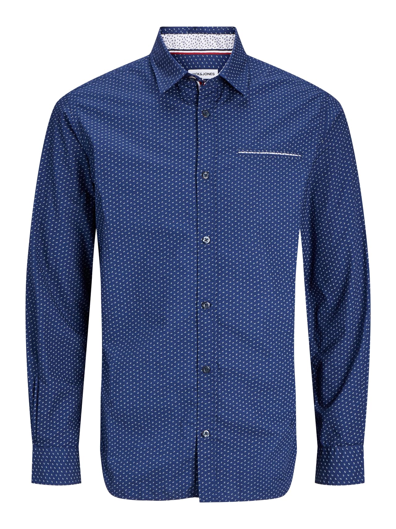 JACK & JONES Herren JJEREMY Detail Shirt LS NOOS 12235969,Medieval Blue,XS