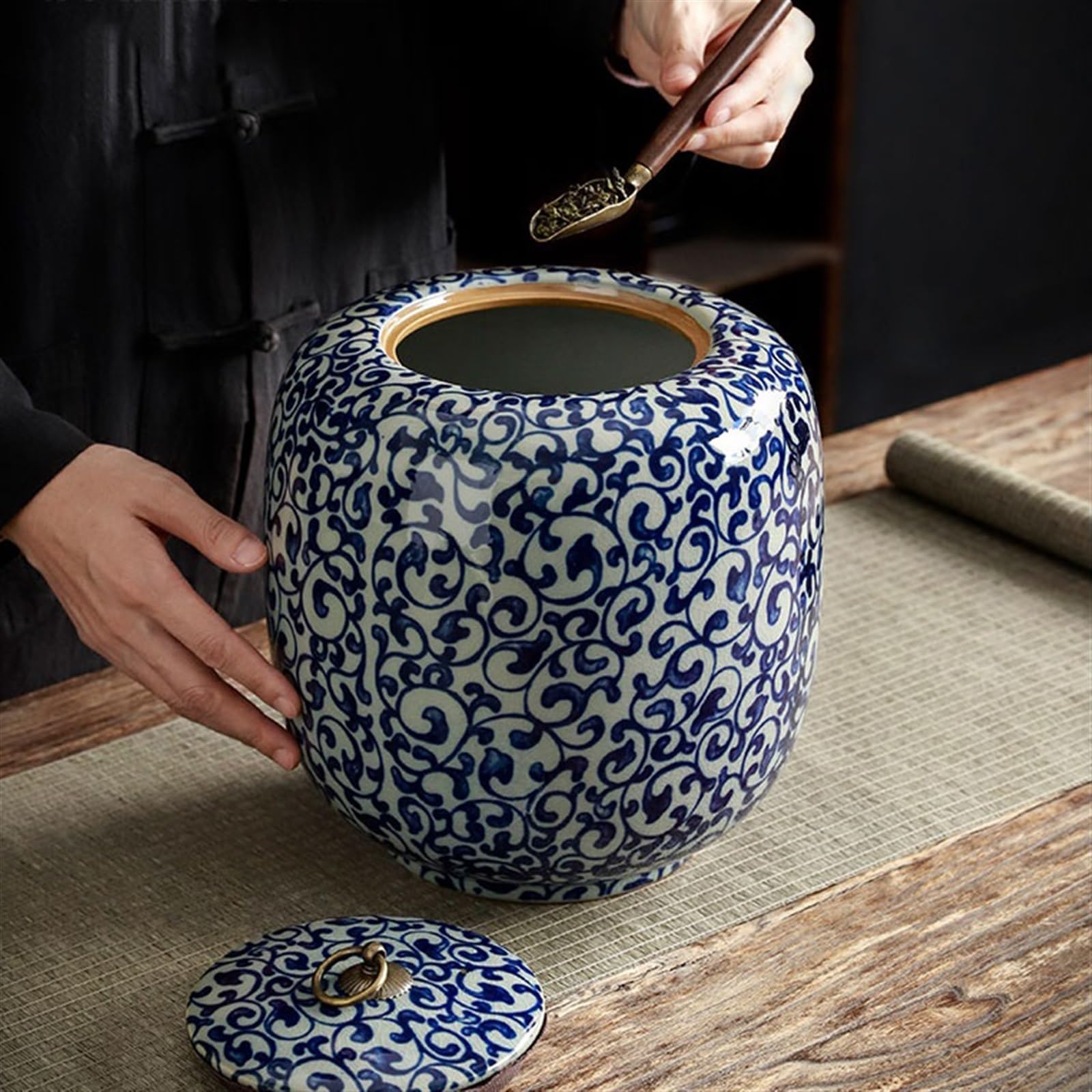 dzbanek na herbatę chiński pojemnik na herbatę ceramiczny garnek uszczelniający gospodarstwo domowe duże przechowywanie magazyn herbaty retro luźny liść herbata uniwersalny garnek ceramiczny