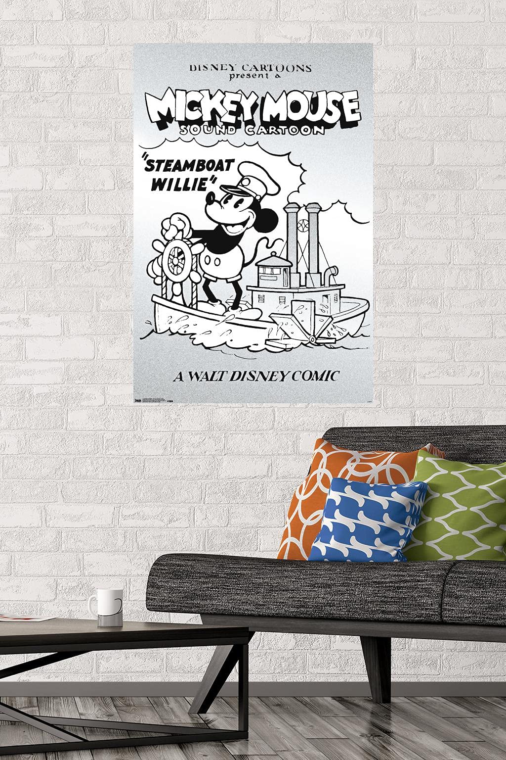 DISNEY/VINTAGE POSTER SWEAT ブラック M DISNEY/VINTAGE POSTER SWEAT