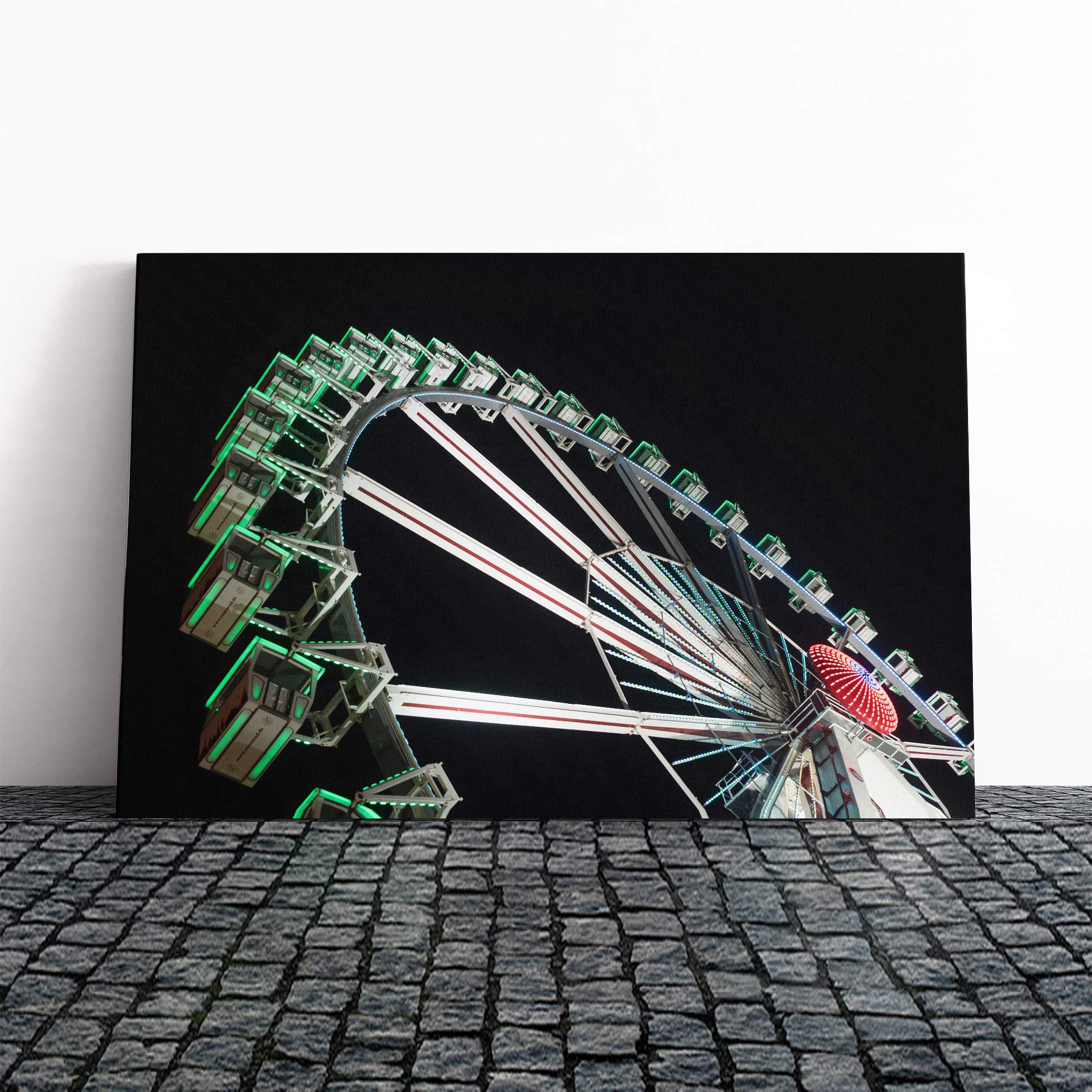 Ferris Wheel Fair Carnival (2) Canvas Print | Gallery Wrapped 30mm Frame Wall Art | 20x14 inches | Ready to Hang | Modern Picture | Living Room Bedroom Lounge Office